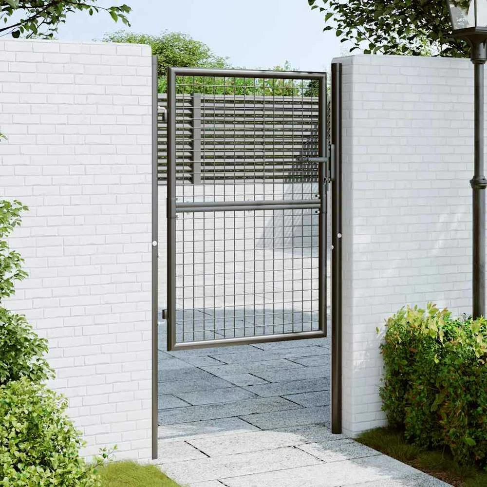 Tinkliniai sodo vartai, pilki, 100x175cm, galvanizuotas plienas