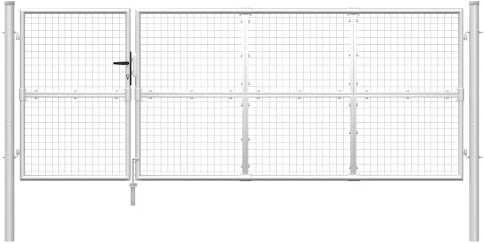 Tinkliniai sodo vartai, sidabrinės spalvos, 350x175cm, plienas