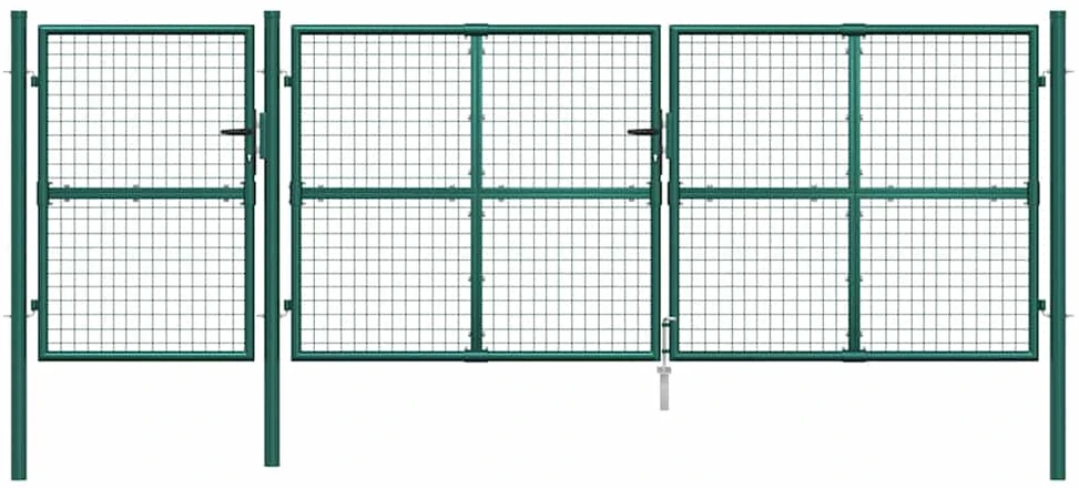 Tinkliniai sodo vartai, žalios spalvos, 400x175cm, plienas