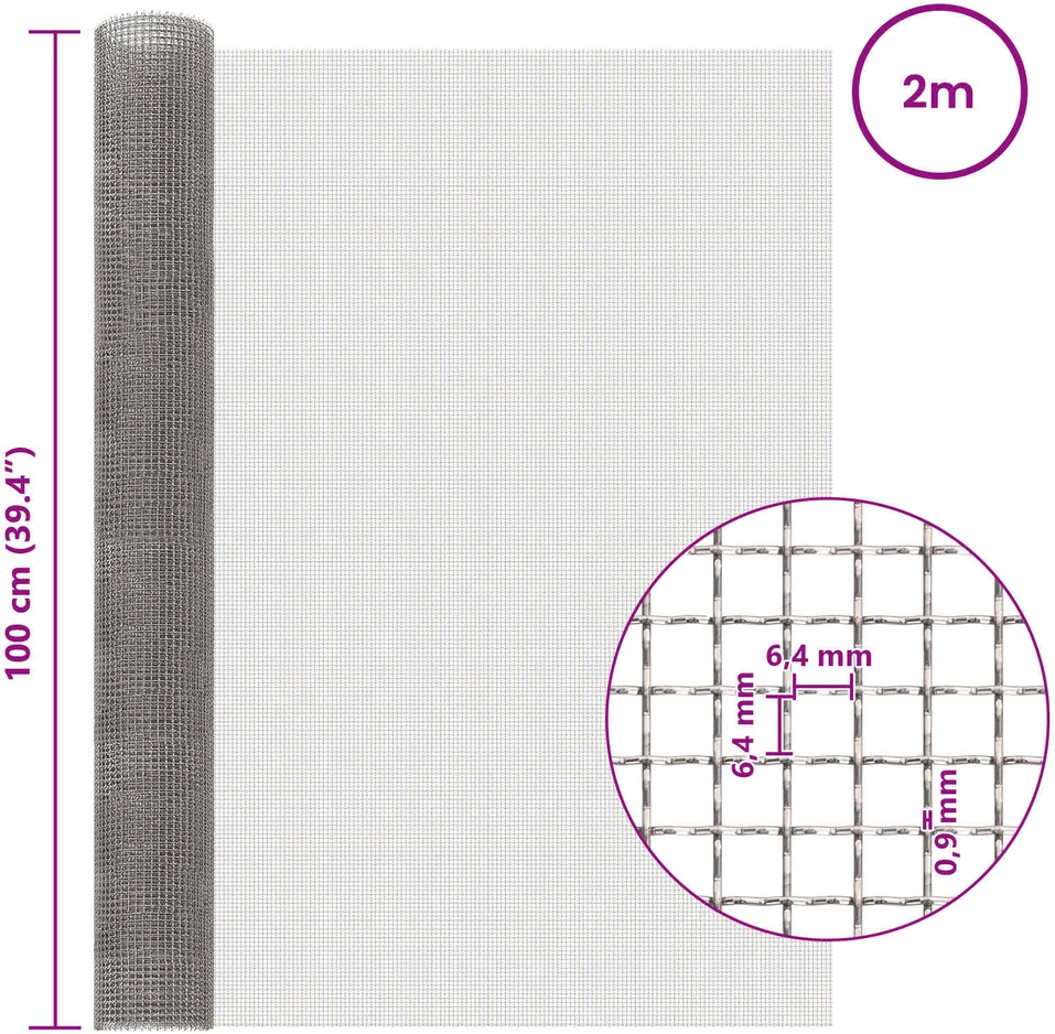 Tinklinis ekranas 100 x 200 cm 3 Mesh Nerūdijantis plienas 201