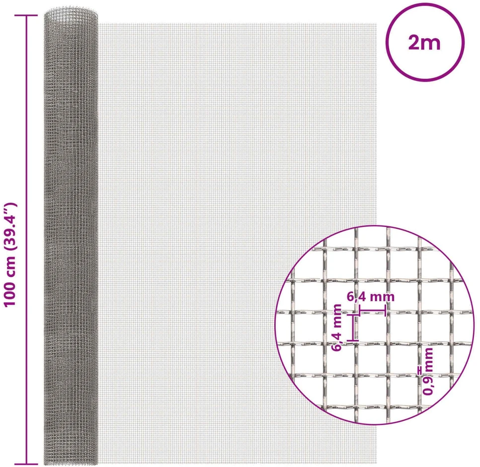 Tinklinis ekranas 100 x 200 cm 3 Mesh Nerūdijantis plienas 201