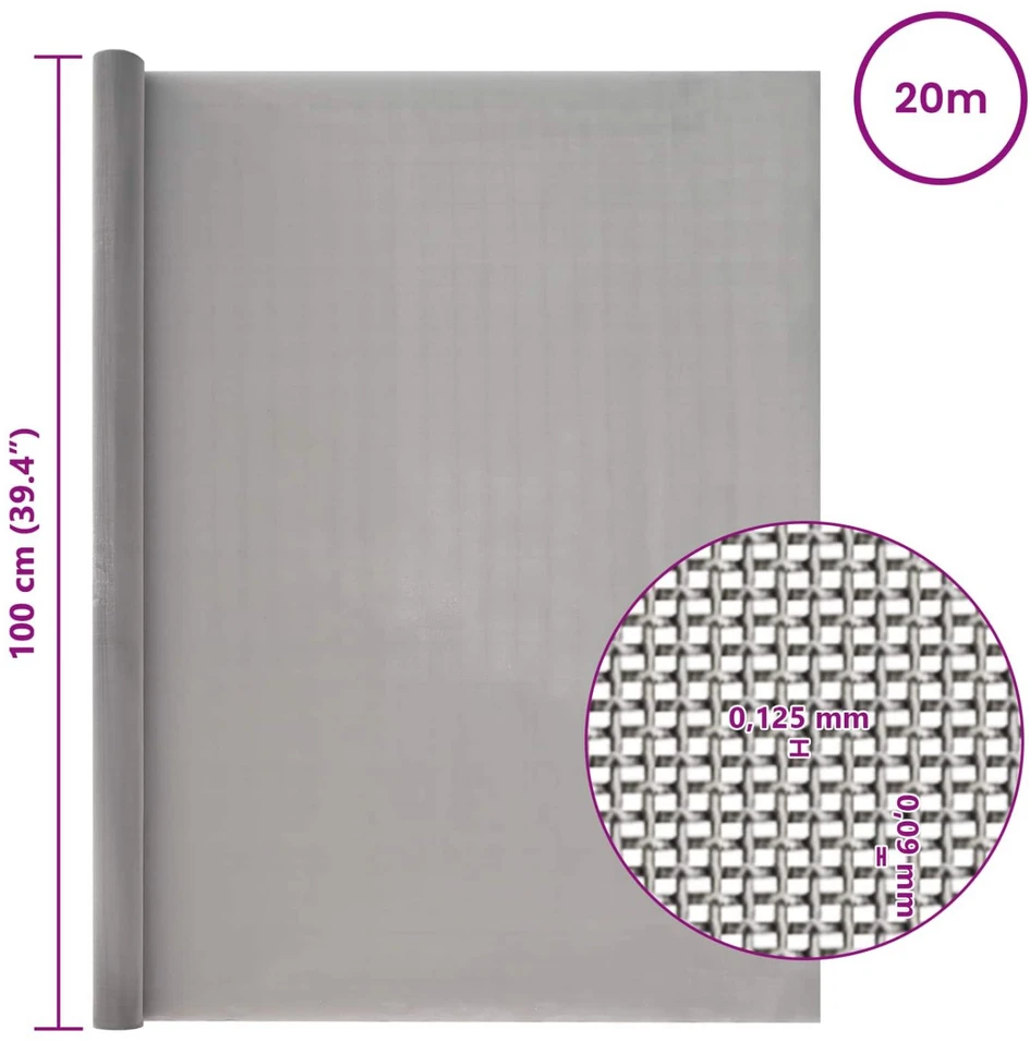 Tinklinis ekranas 100 x 2000 cm 120 Mesh Sidabrinė