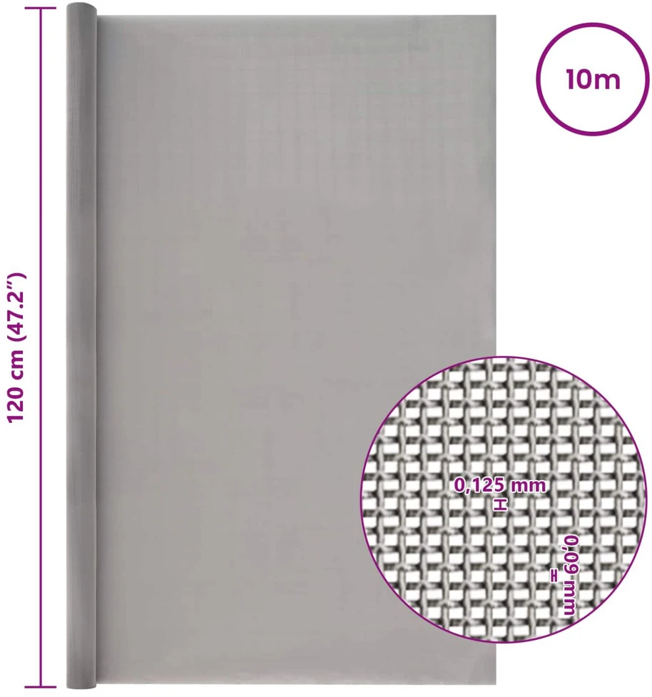Tinklinis ekranas 120 x 1000 cm 120 Mesh Sidabrinė