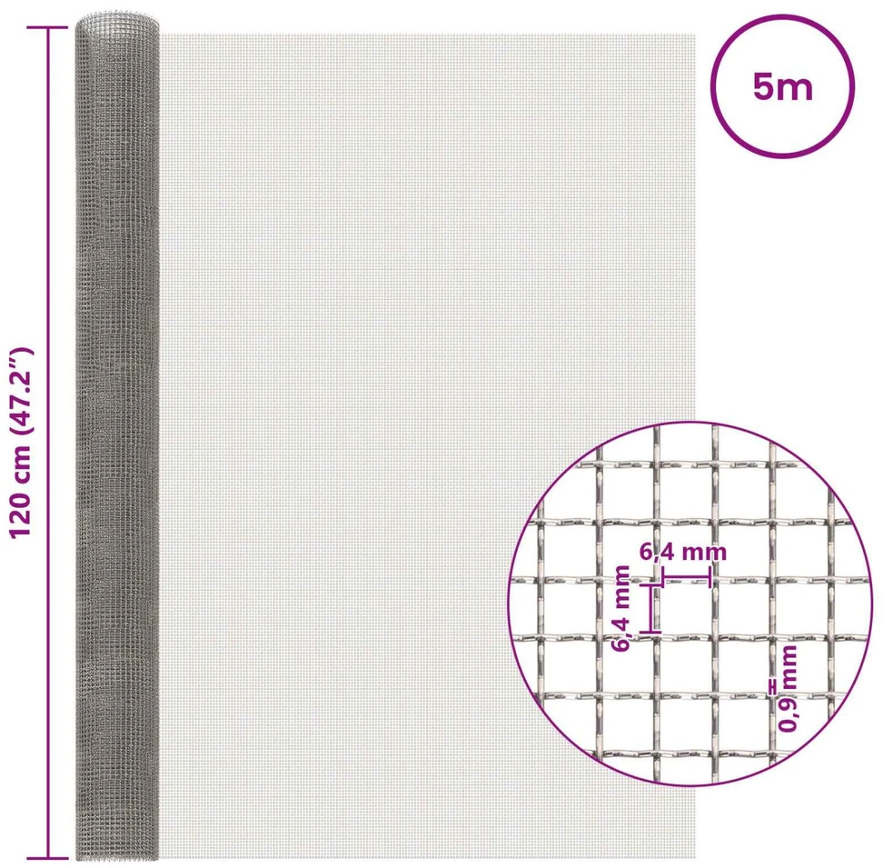 Tinklinis ekranas 120 x 500 cm 3 Mesh Nerūdijantis plienas 201