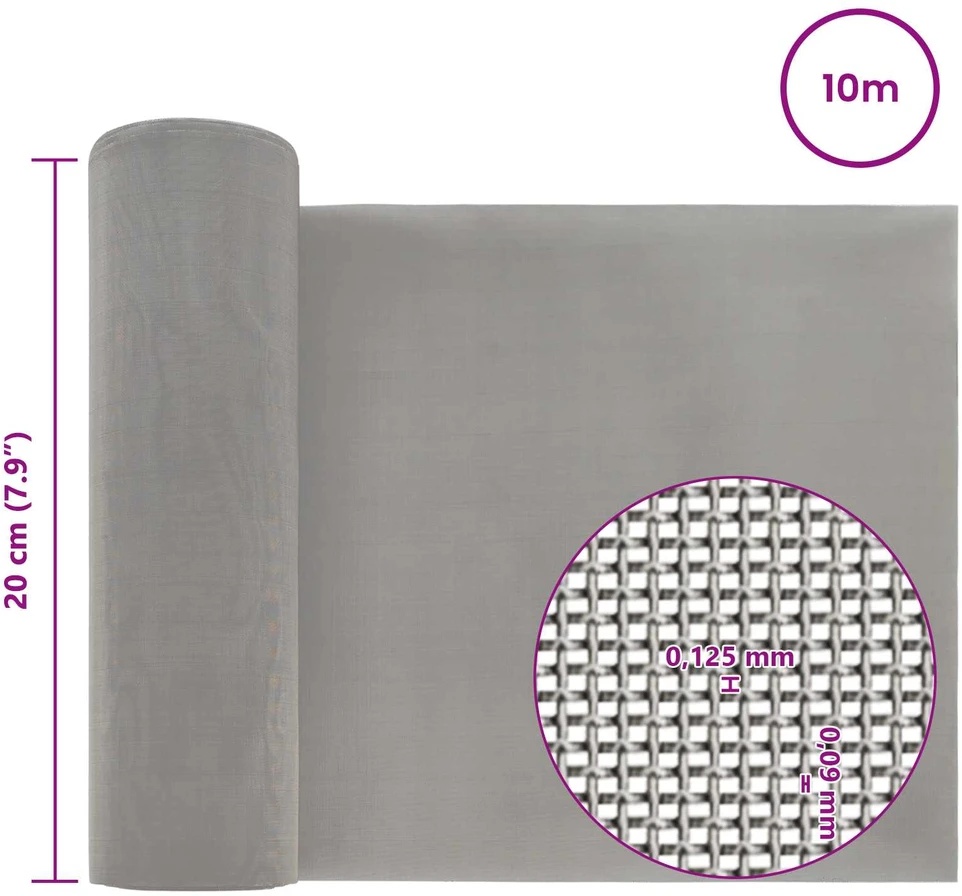 Tinklinis ekranas 20 x 1000 cm 120 Mesh Sidabrinė