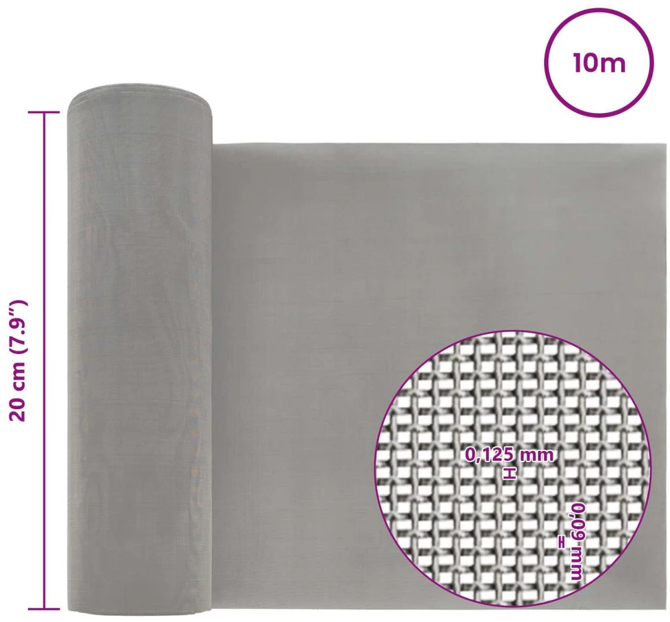 Tinklinis ekranas 20 x 1000 cm 120 Mesh Sidabrinė