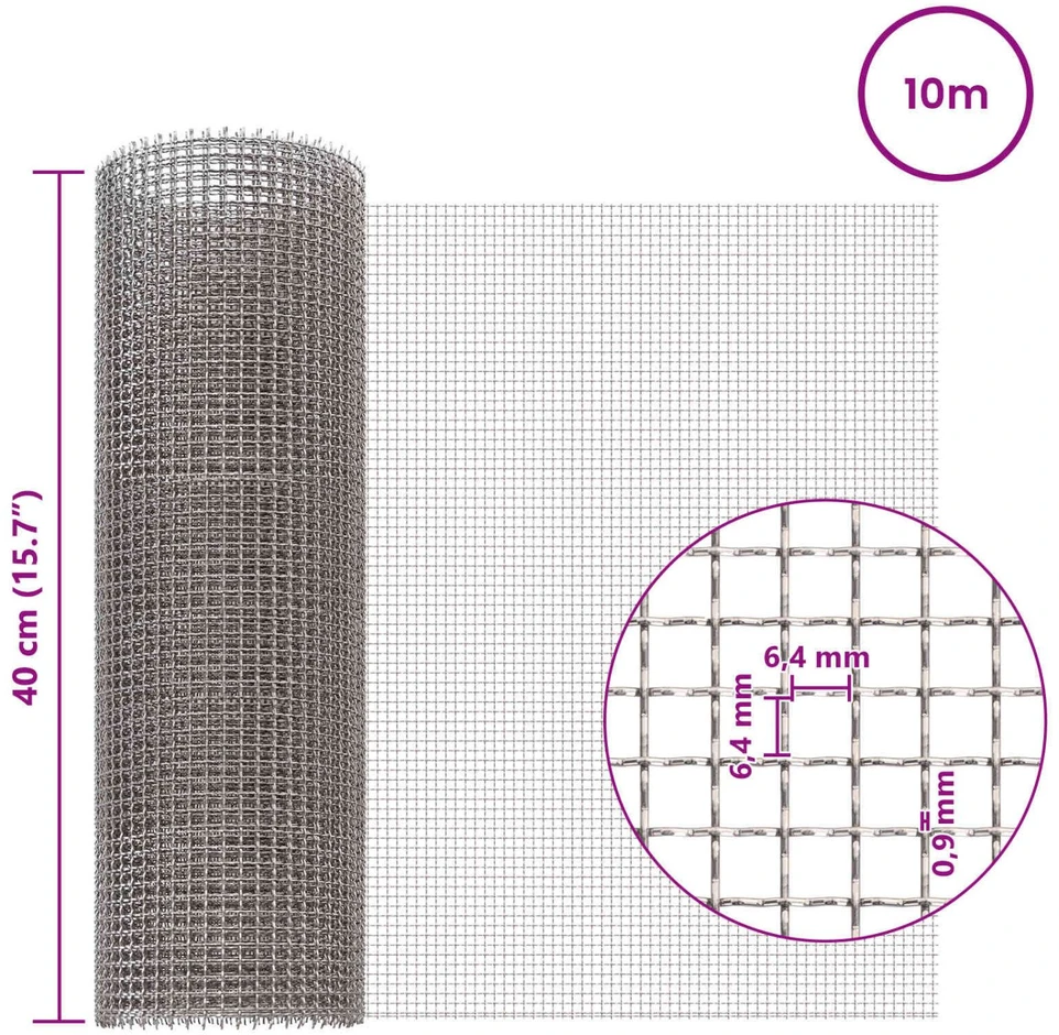 Tinklinis ekranas 40 x 1000 cm 3 Mesh Nerūdijantis plienas 201