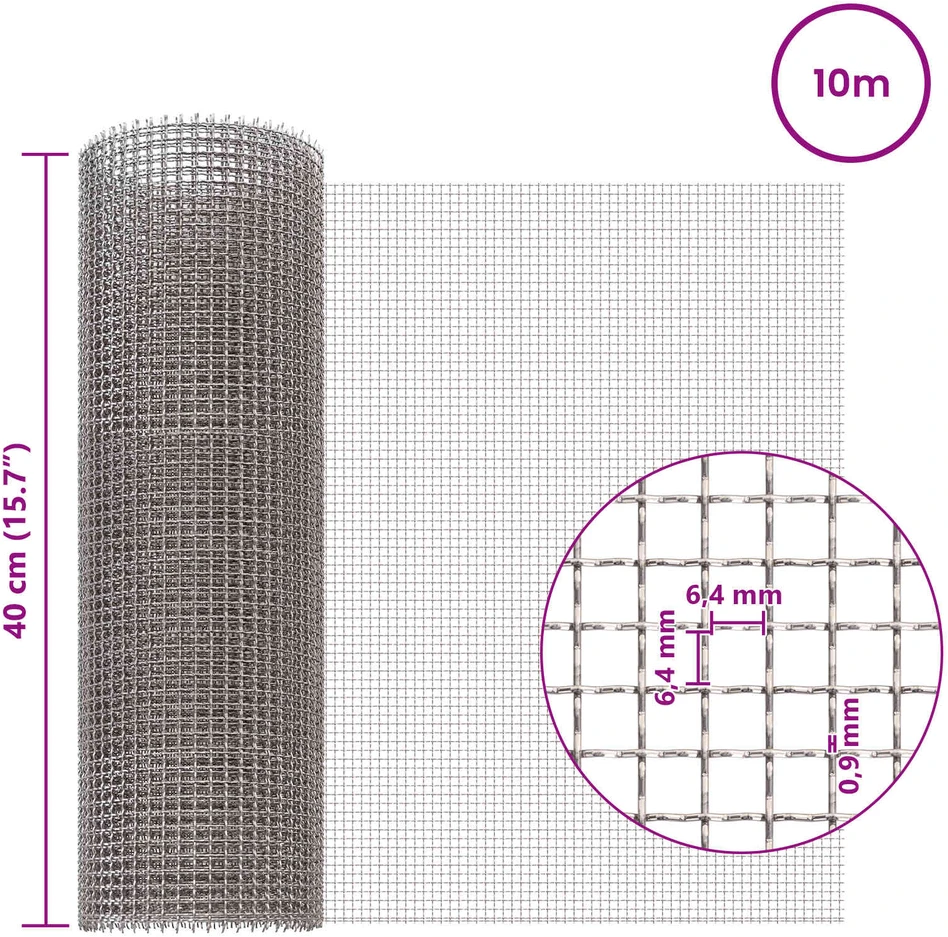 Tinklinis ekranas 3 mesh 40 x 1000 cm Nerūdijantis plienas 201