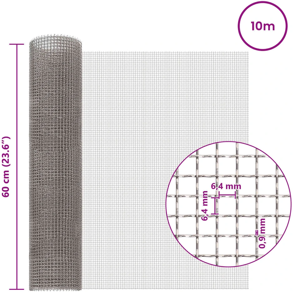 Tinklinis ekranas 3 mesh 60 x 1000 cm Nerūdijantis plienas 201