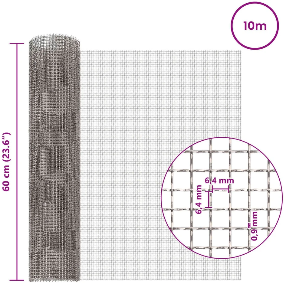 Tinklinis ekranas 60 x 1000 cm 3 Mesh Nerūdijantis plienas 201