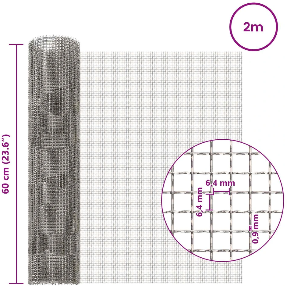 Tinklinis ekranas 60 x 200 cm 3 Mesh Nerūdijantis plienas 201
