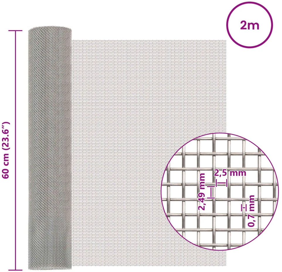 Tinklinis ekranas 60 x 200 cm 8 Mesh Nerūdijantis plienas 201