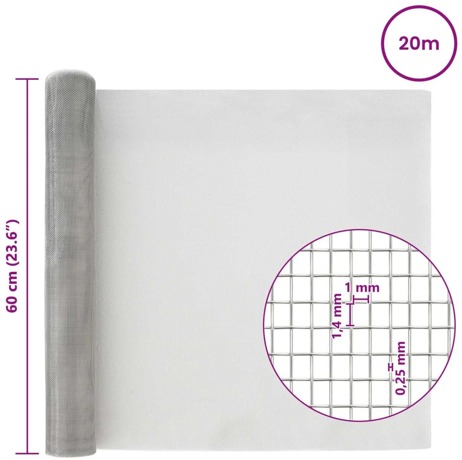 Tinklinis ekranas 60 x 2000 cm 18 mesh Nerūdijantis plienas 304