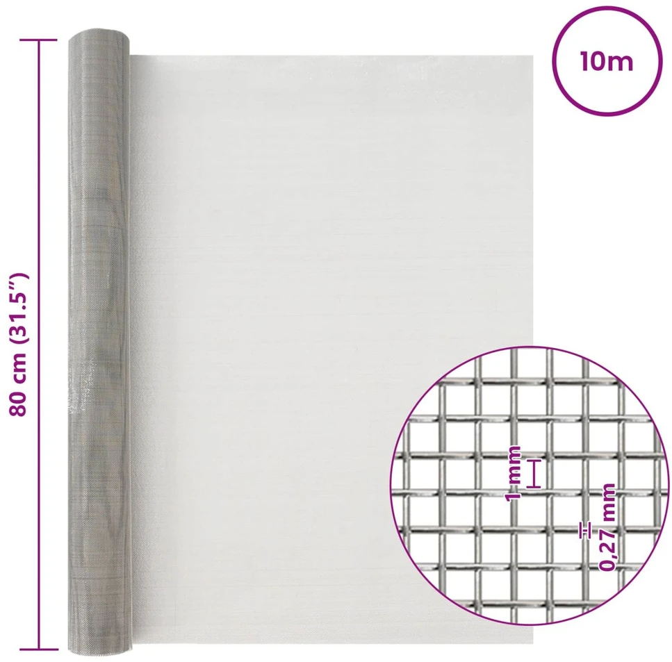 Tinklinis ekranas 80 x 1000 cm 20 Mesh Nerūdijantis plienas 201