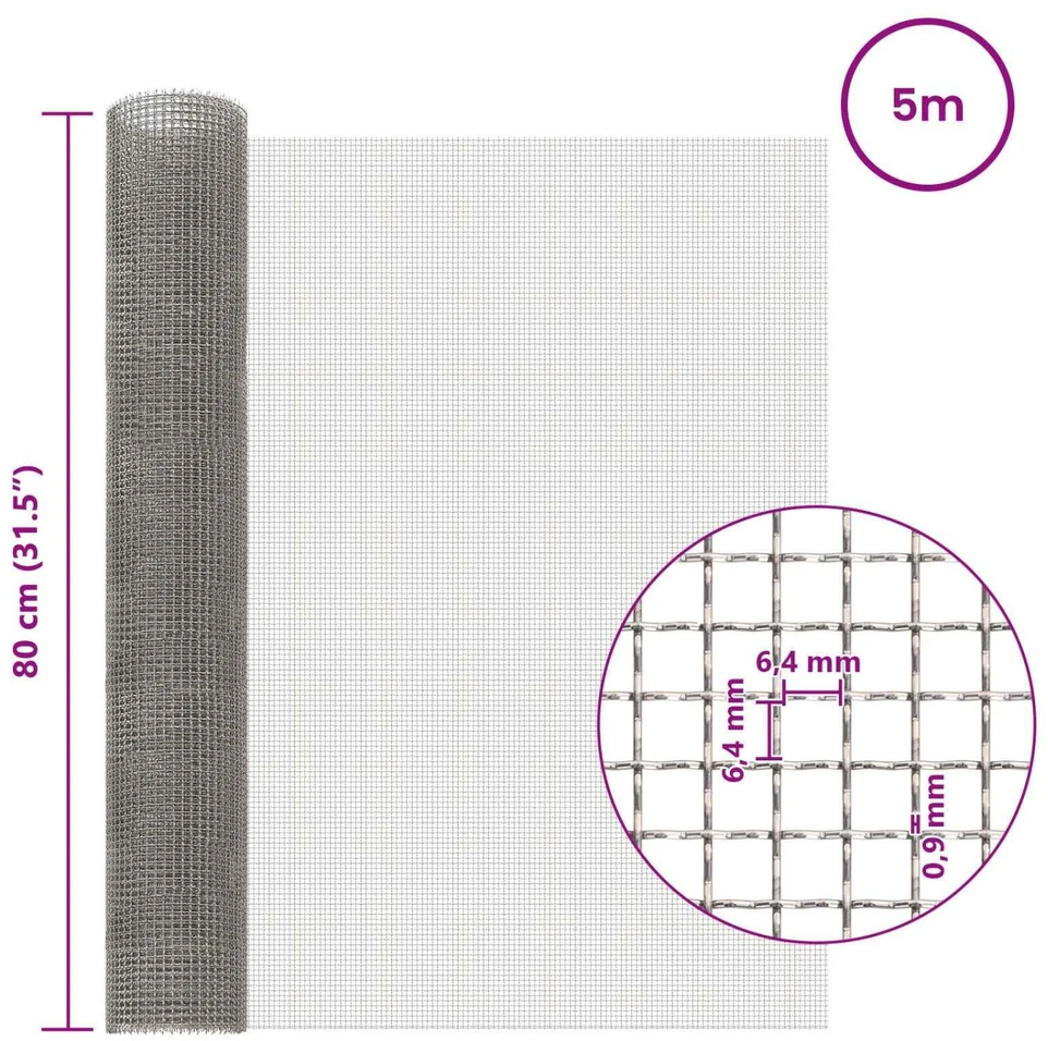 Tinklinis ekranas 80 x 500 cm 3 Mesh Nerūdijantis plienas 201