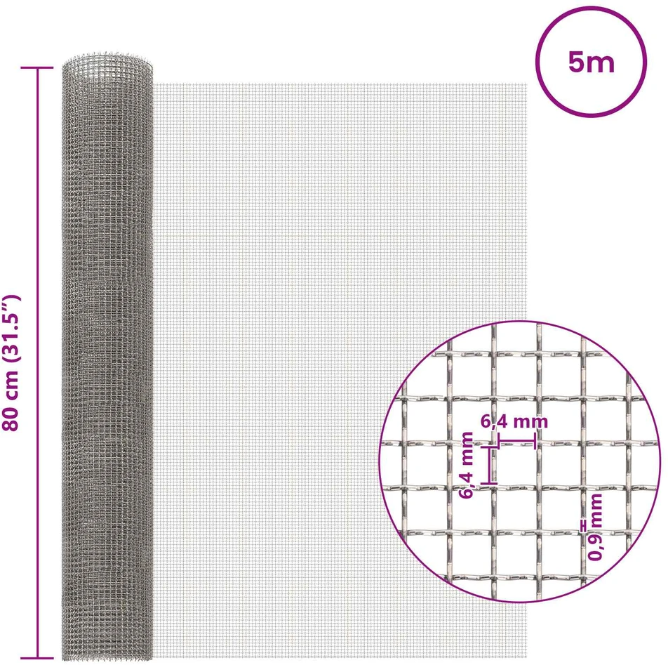 Tinklinis ekranas 80 x 500 cm 3 Mesh Nerūdijantis plienas 201