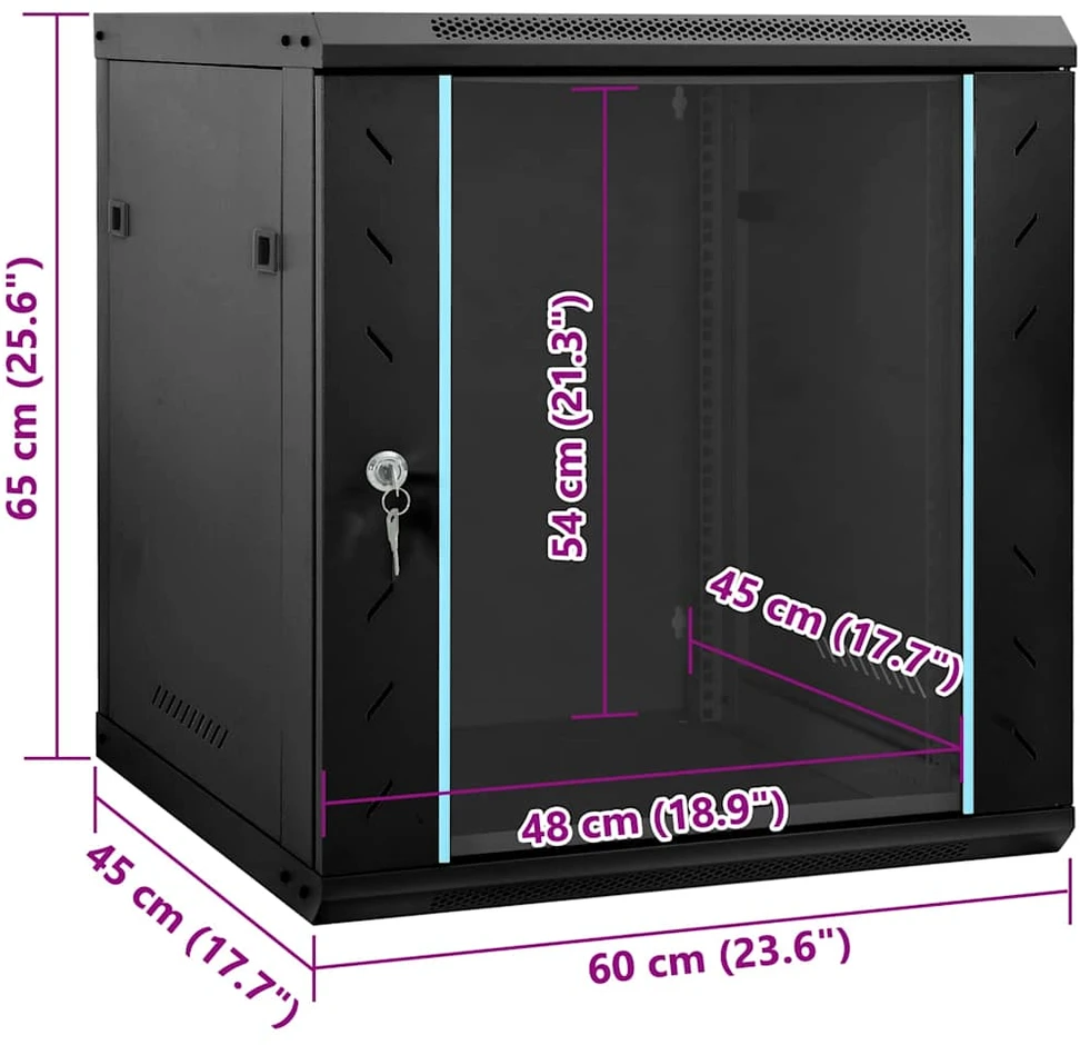 Tinklo spinta su saugykla Juoda 60 x 45 x 65 cm Plienas