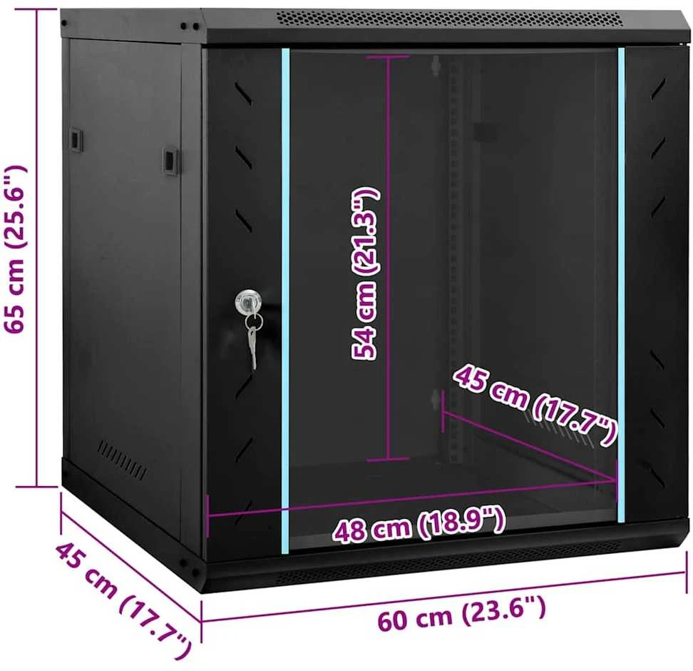 Tinklo spinta su saugykla Juoda 60 x 45 x 65 cm Plienas