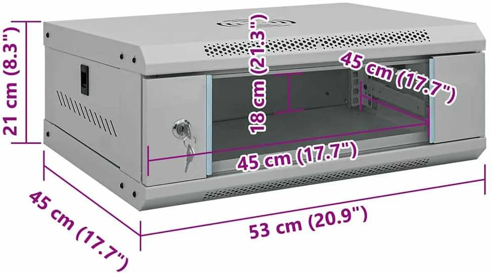 Tinklo spinta su saugykla Pilka 53 x 45 x 21 cm Plienas