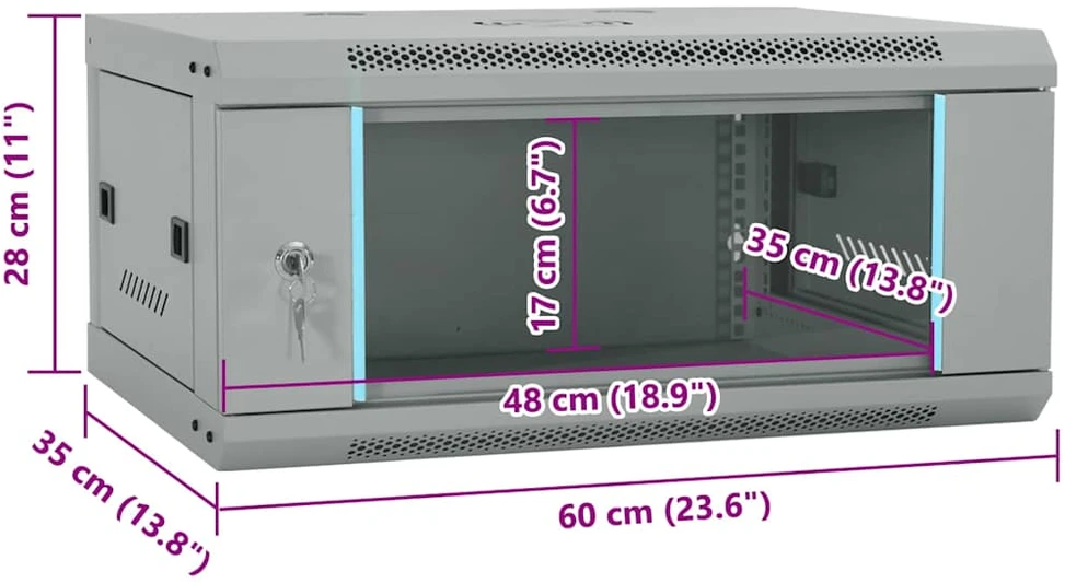 Tinklo spinta su saugykla Pilka 60 x 35 x 28 cm Plienas
