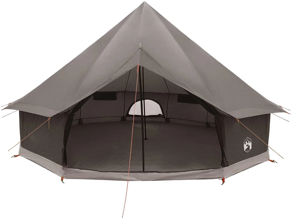 Tipi palapinė 10 asmeniui Ruda Pilka Poliesteris ir plienas