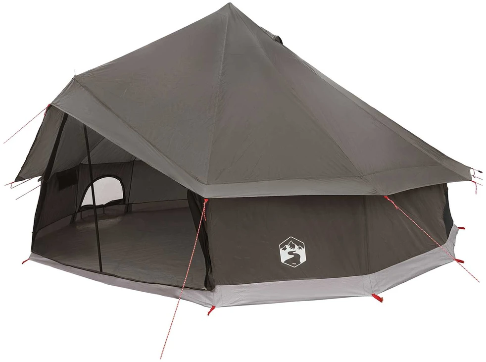 Tipi palapinė 10 asmeniui Ruda Pilka Poliesteris ir plienas