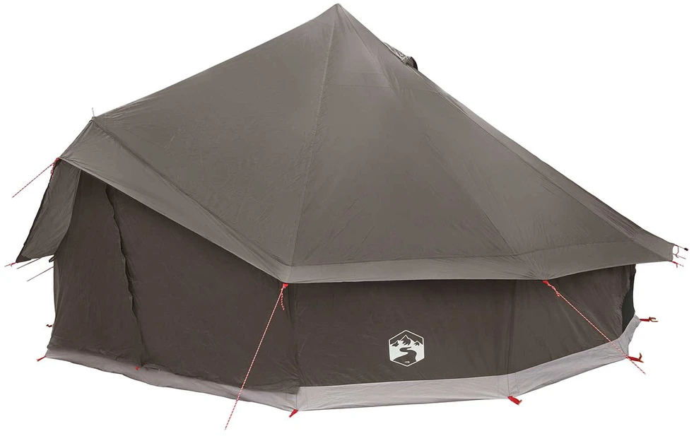 Tipi palapinė 10 asmeniui Ruda Pilka Poliesteris ir plienas
