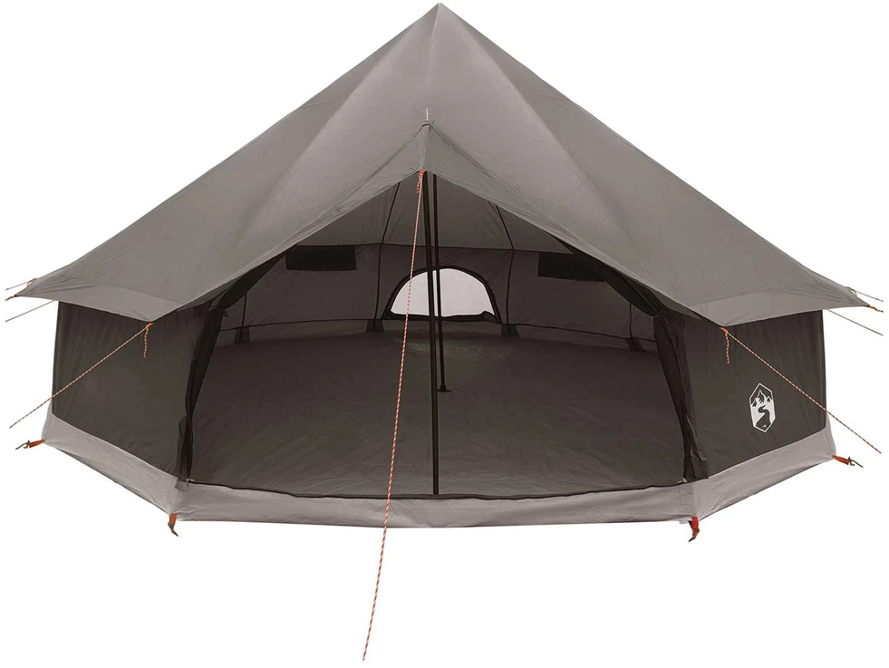 Tipi palapinė 12 asmeniui Ruda Pilka Poliesteris ir plienas