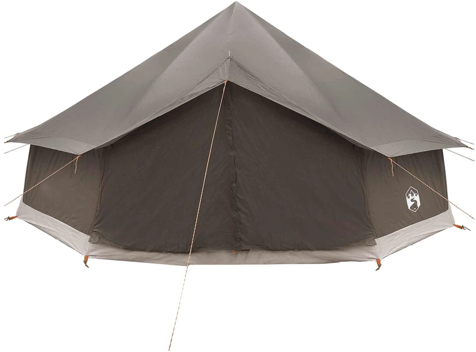 Tipi palapinė 12 asmeniui Ruda Pilka Poliesteris ir plienas