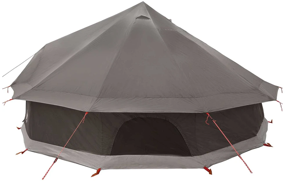 Tipi palapinė 12 asmeniui Ruda Pilka Poliesteris ir plienas