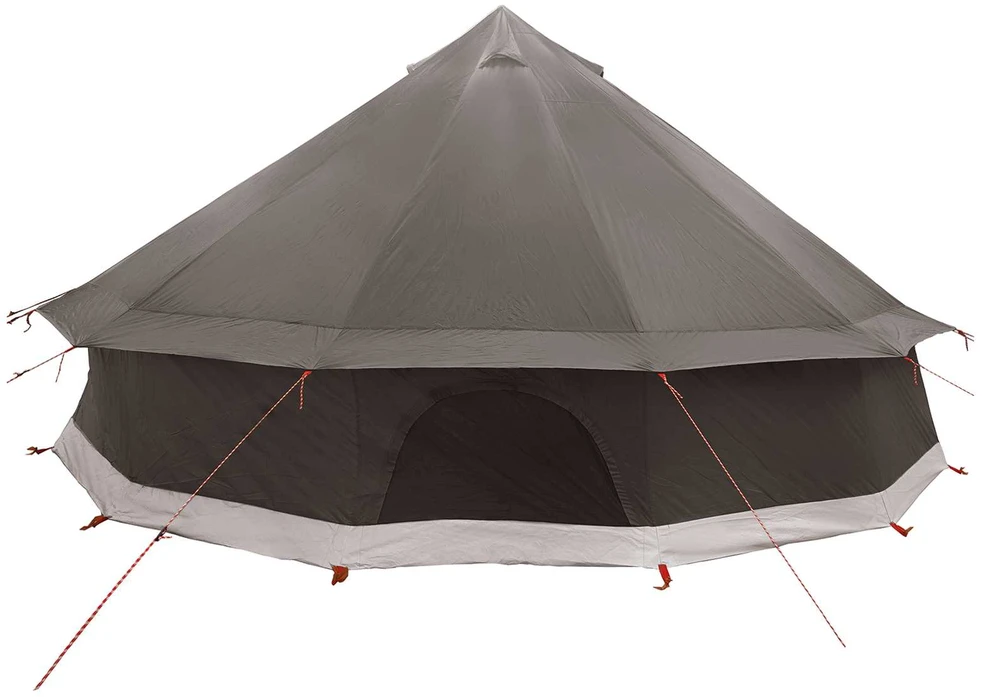Tipi palapinė 12 asmeniui Ruda Pilka Poliesteris ir plienas