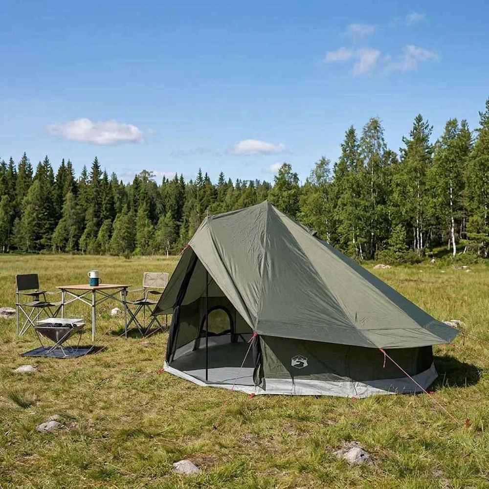 Tipi palapinė 18 asmeniui Armijos Žalia Poliesteris ir plienas