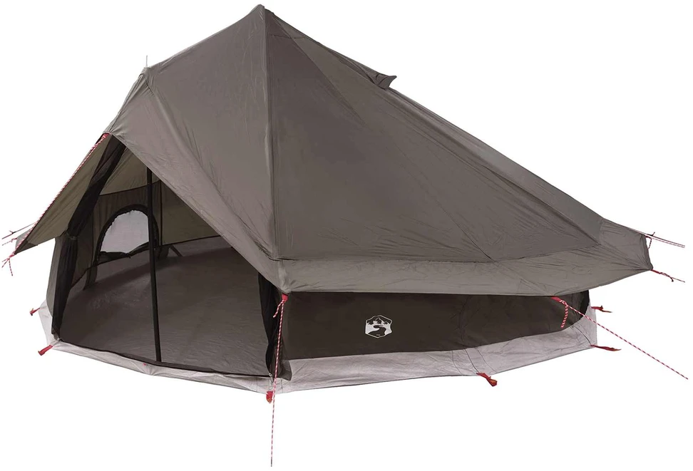 Tipi palapinė 18 asmeniui Ruda Pilka Poliesteris ir plienas