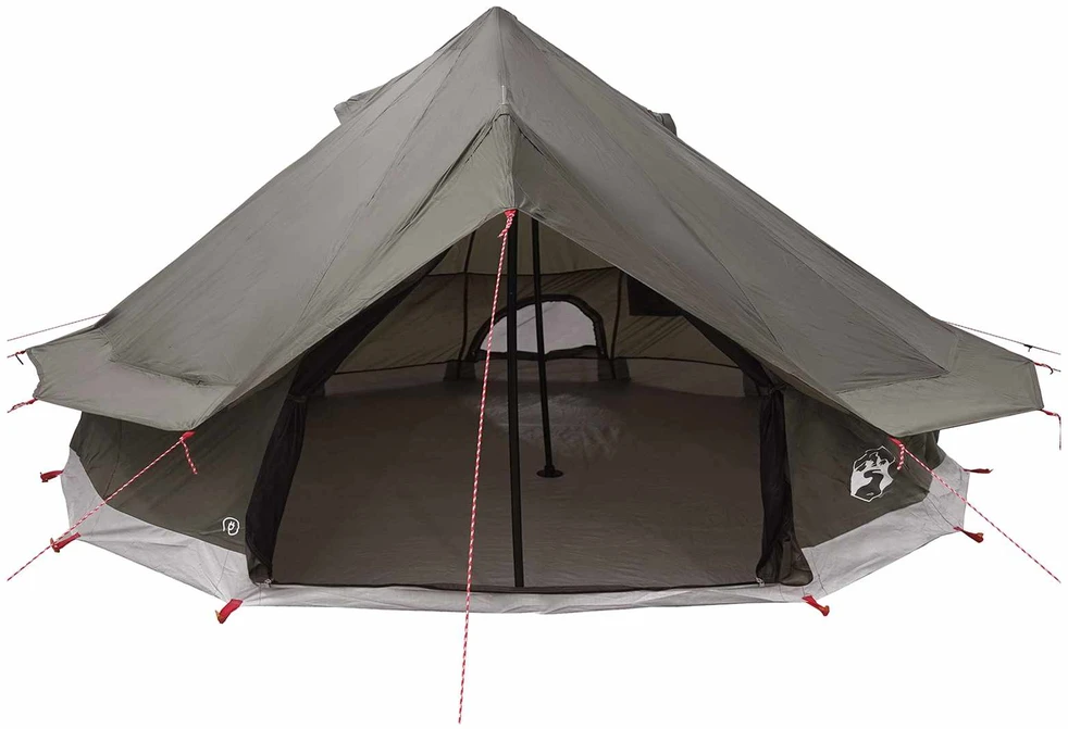 Tipi palapinė 18 asmeniui Ruda Pilka Poliesteris ir plienas