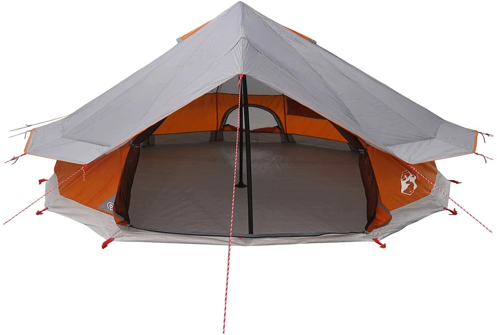 Tipi palapinė 20 asmeniui Pilka ir oranžinė