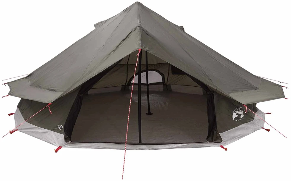 Tipi palapinė 20 asmeniui Ruda Pilka Poliesteris ir plienas