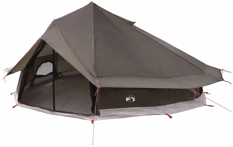Tipi palapinė 20 asmeniui Ruda Pilka Poliesteris ir plienas