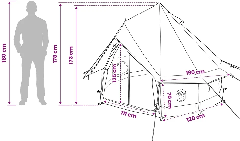 Tipi palapinė 4 asmeniui Mėlyna Poliesteris ir plienas