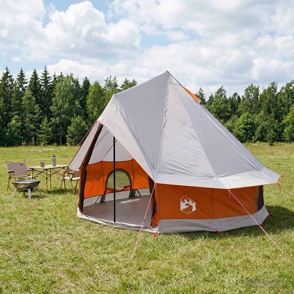 Tipi palapinė 4 asmeniui Pilka ir oranžinė