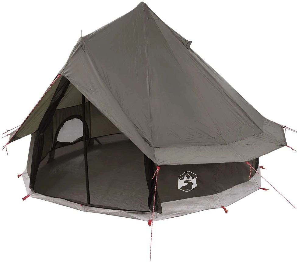 Tipi palapinė 4 asmeniui Ruda Pilka Poliesteris ir plienas
