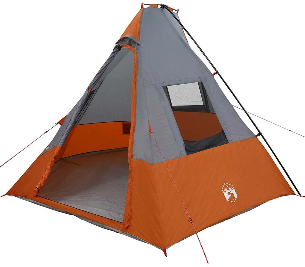 Tipi palapinė 6 asmeniui Pilka ir oranžinė tafta