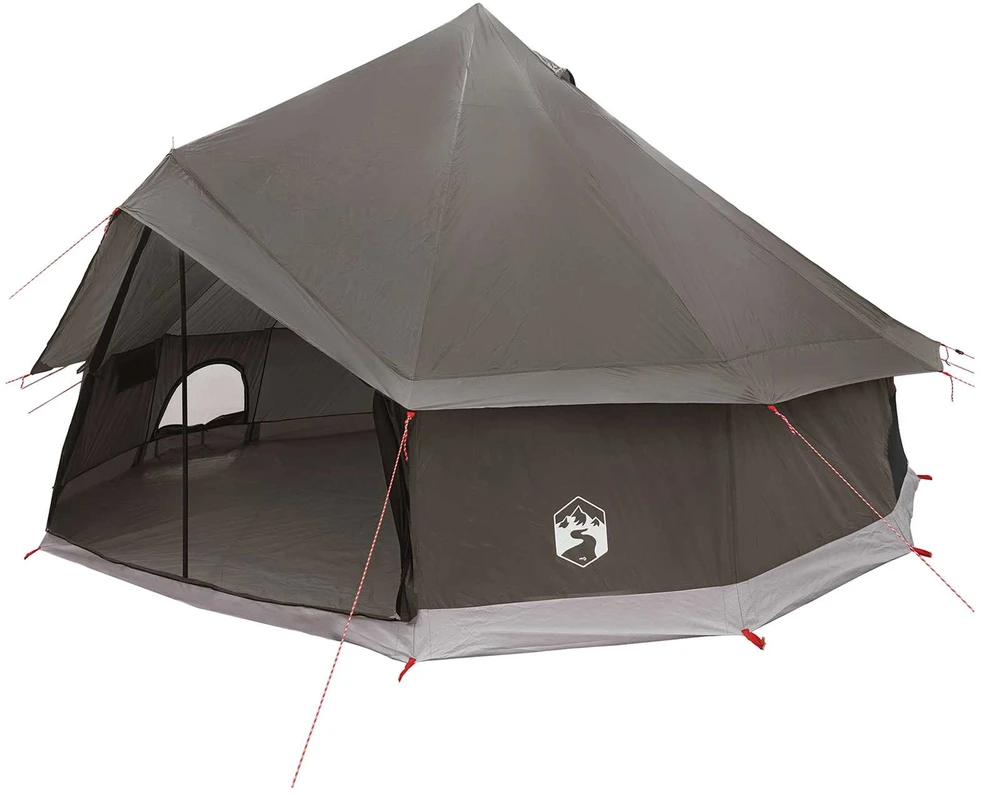 Tipi palapinė 8 asmeniui Ruda Pilka Poliesteris ir plienas
