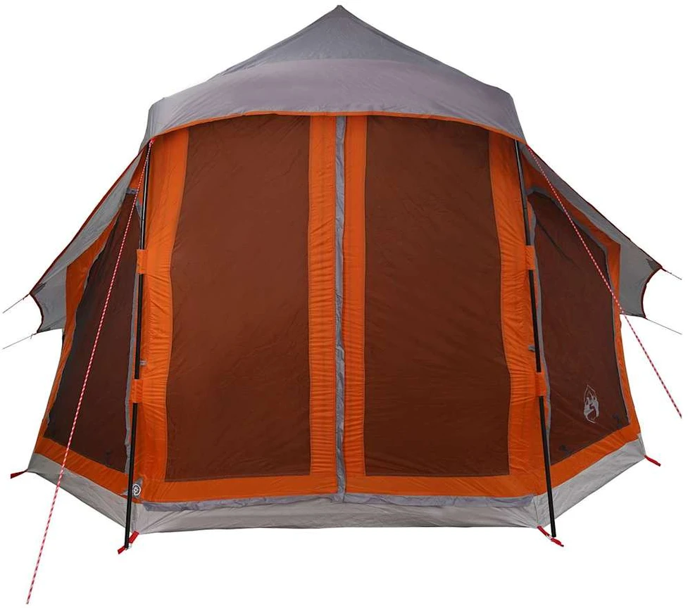 Tipi palapinė Pilka ir oranžinė 404 x 370 x 270 cm tafta
