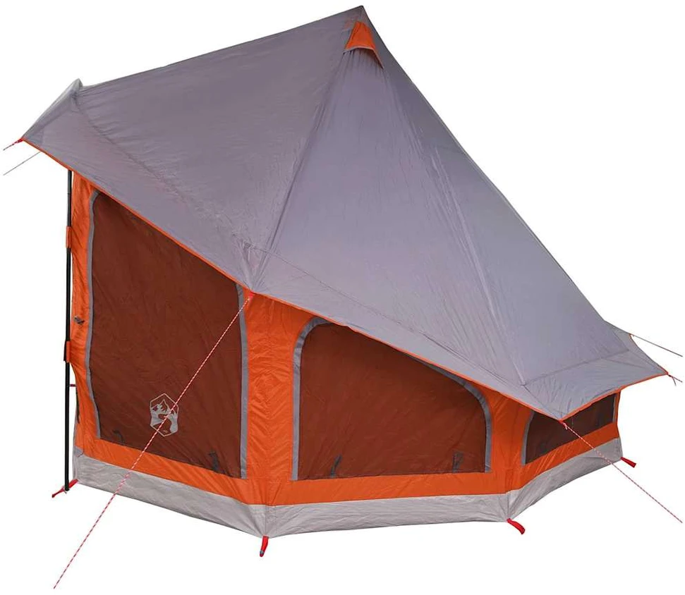Tipi palapinė Pilka ir oranžinė 404 x 370 x 270 cm tafta
