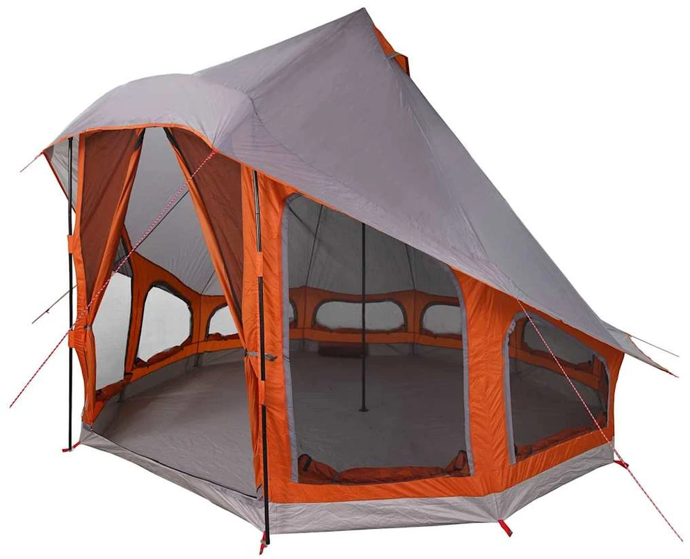 Tipi palapinė Pilka ir oranžinė 404 x 370 x 270 cm tafta