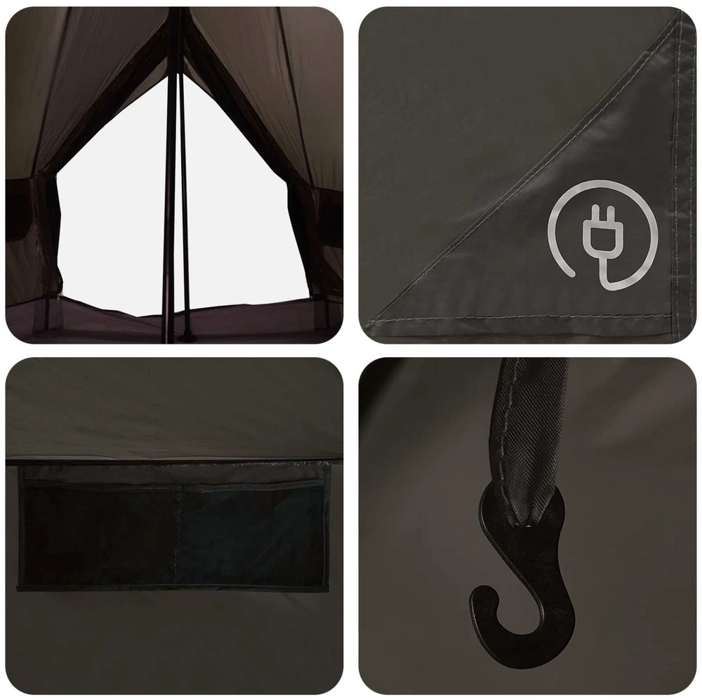 Tipi palapinė Ruda Pilka 250 x 250 cm Poliesteris ir plienas