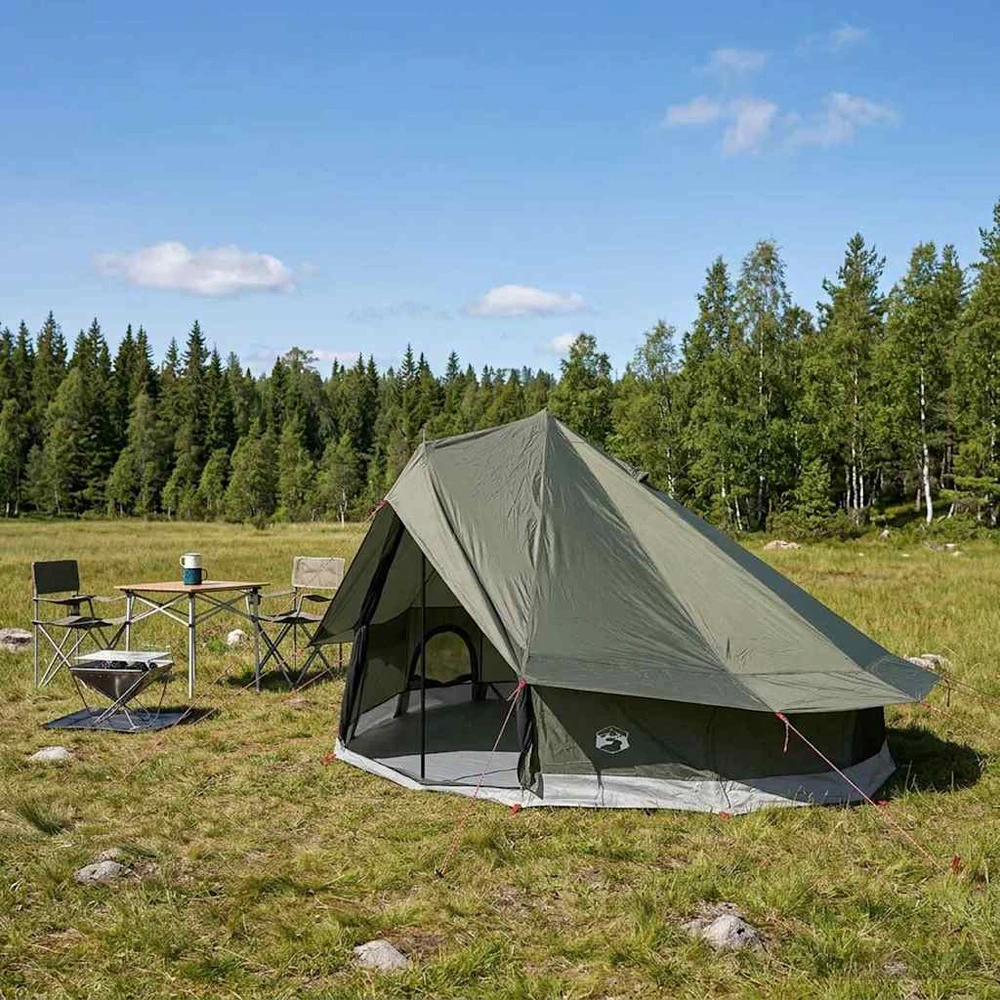 Tipi palapinė 18 asmeniui Armijos Žalia Poliesteris ir plienas