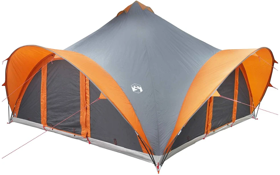 Tipi palapinė su stogu Pilka ir oranžinė 18 žmonių