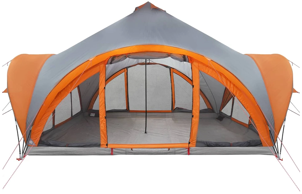 Tipi palapinė su stogu Pilka ir oranžinė 18 žmonių
