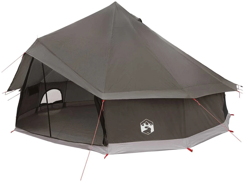 Tipi palapinė 10 asmeniui Ruda Pilka Poliesteris ir plienas